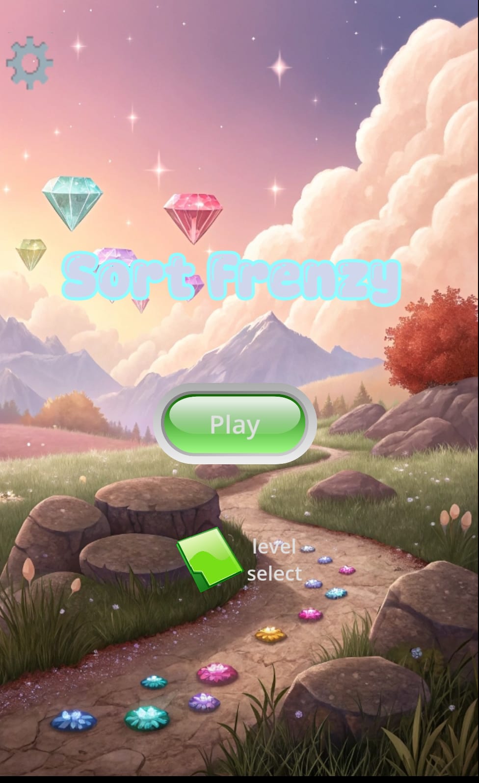 Sorting colorful gems in Sort Frenzy